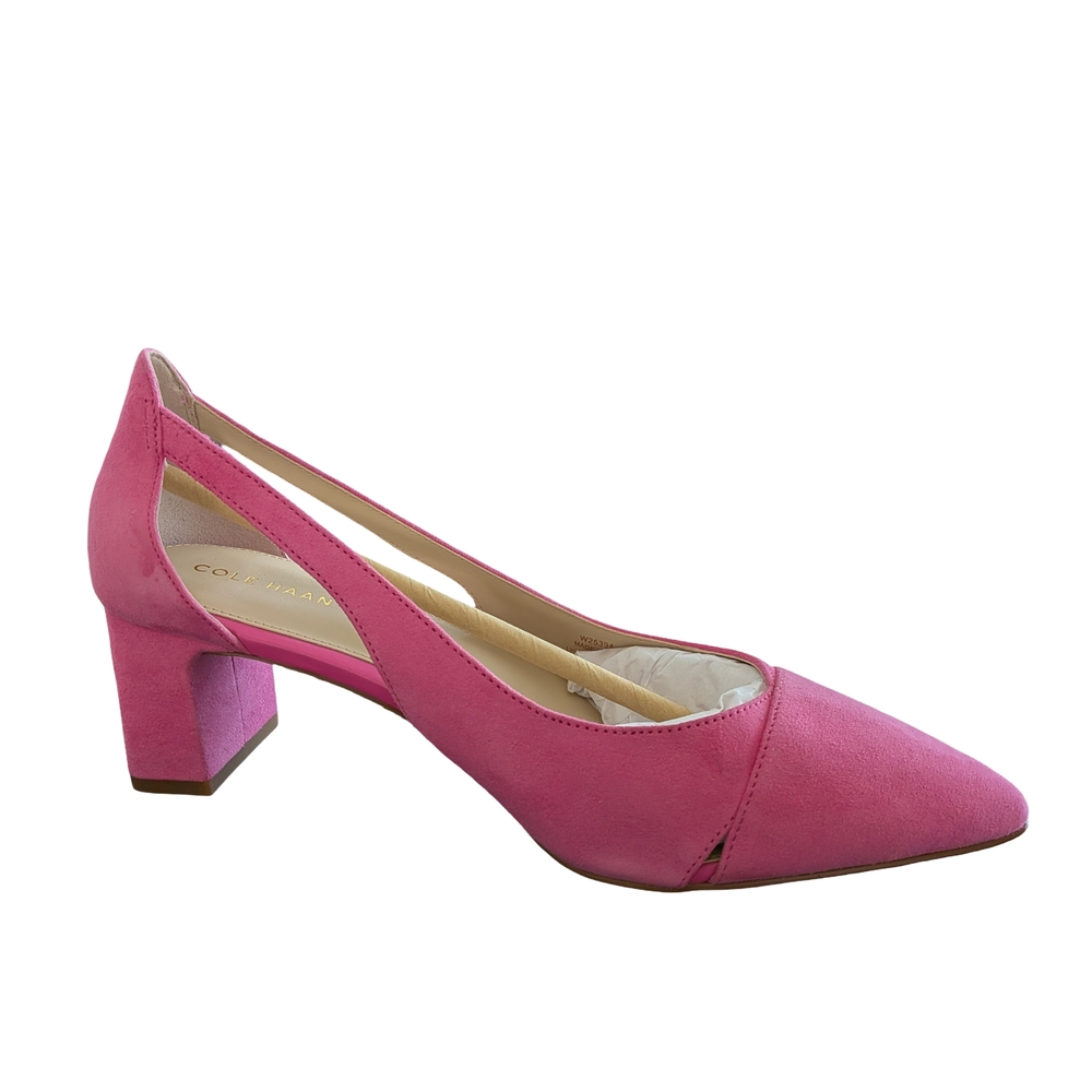 Cole Haan Elegant Caia Pump Suede Size 38.5 8 Open Side - Picture 5 of 10